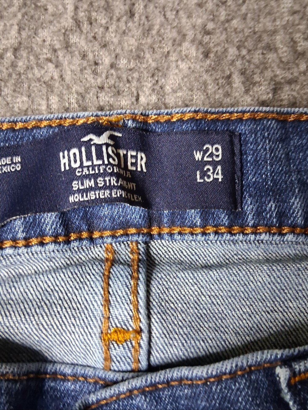 Hollister Mens Blue Epic Flex Stretch Slim Straight Jeans 29x34 - Picture 2 of 12